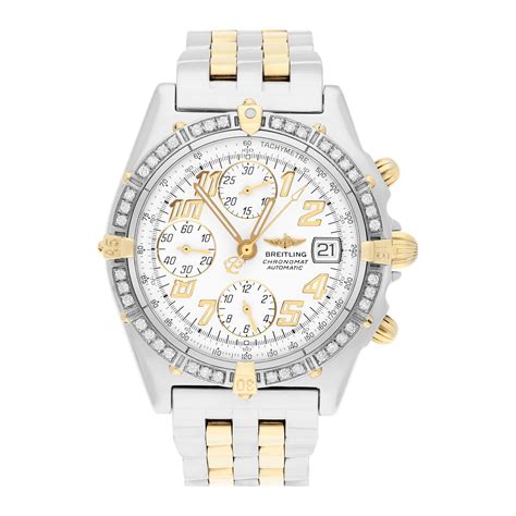 breitling chronomat b13350|breitling chronometre automatic diamond bezel.